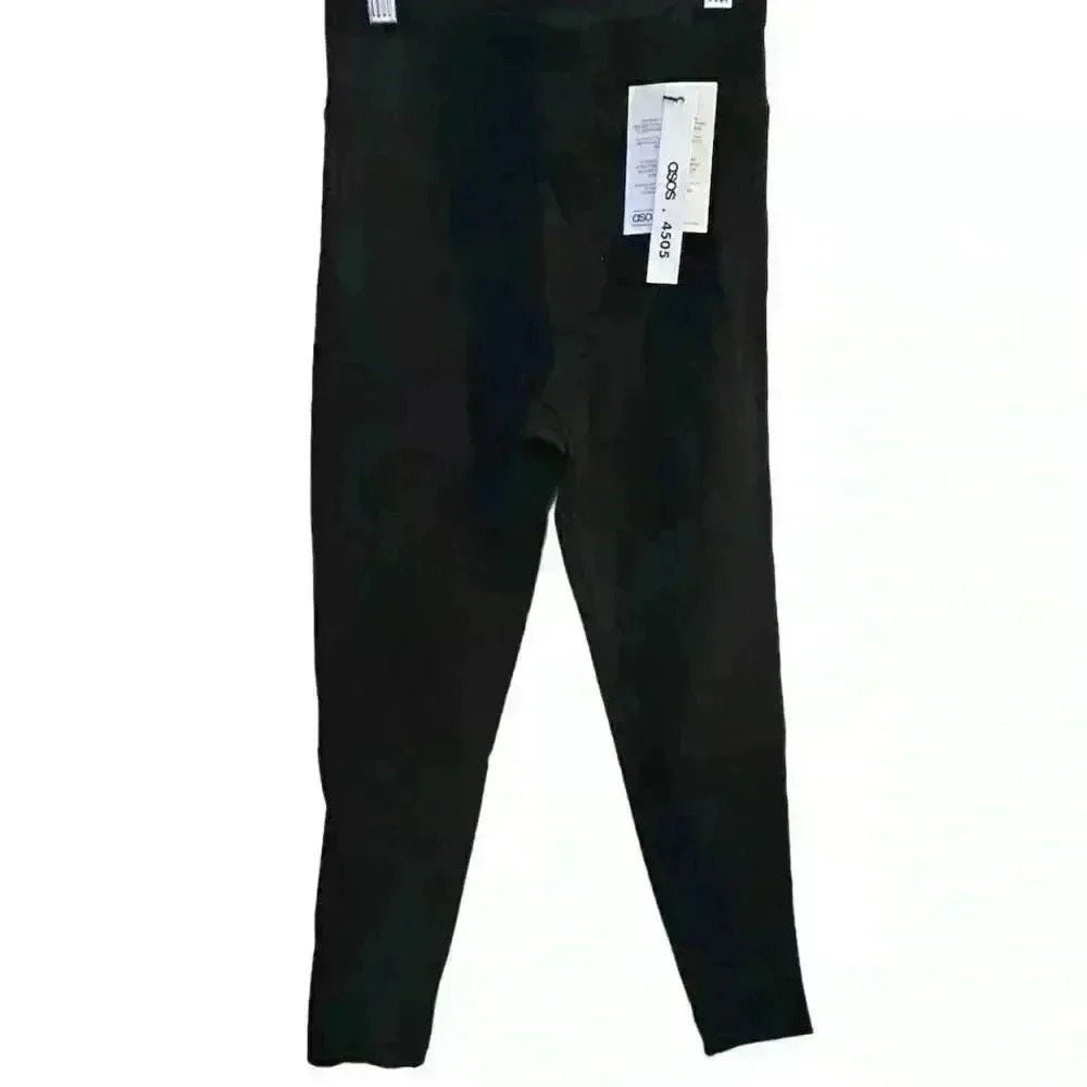 ASOS 4505 Black Icon Leggings Size 4 Activewear Elastic‎ Waistband cotton touch
